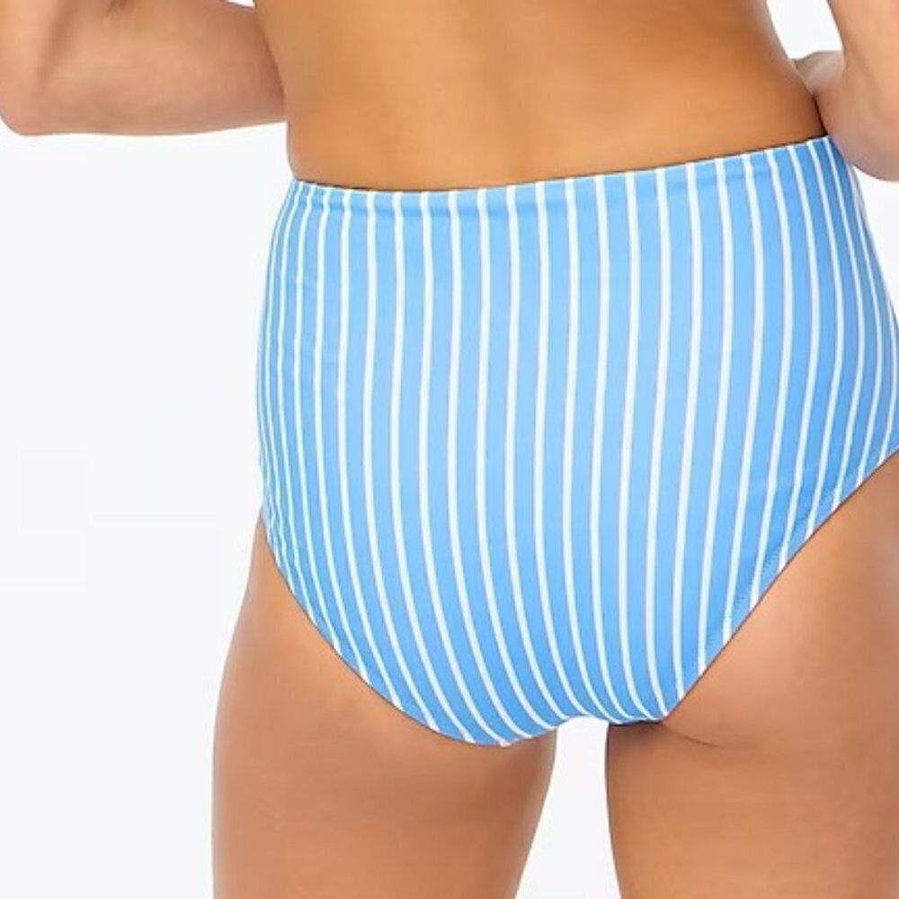 NWOT - J. Crew Striped high-waisted bikini bottom - Picture 2 of 3